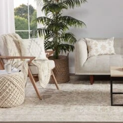 Solara Textured White/ Light Gray Cylinder Pouf -France and So Furniture SCP18 3