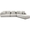 Saba Chaise Facing Right Sectional Oat Tweed Fabric 3-Piece
