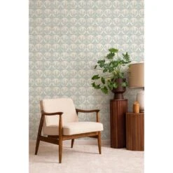 Sankofa Wallpaper -France and So Furniture Sankofa TurquoiseLinen MockUp