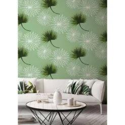 Cabbage Palm Wallpaper -France and So Furniture SpikeyPalm white