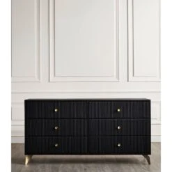 Stanford Six Drawer Dresser - Black