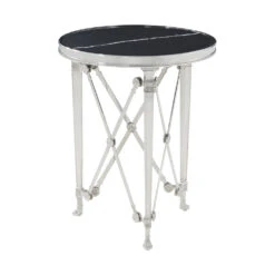 Spencer London Small Round Nickel Side Table