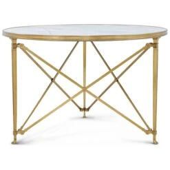 Spencer London Round Brass Center Table Ii -France and So Furniture TA55011 more 2