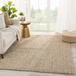 Balthazar Natural Solid Light Gray/ Tan Area Rug (5'X8') -France and So Furniture TIM02 4 f5bf625e 54fe 44ae b0bf 9fd7e8846a17