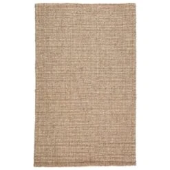 Balthazar Natural Solid Light Gray/ Tan Area Rug (5'X8')