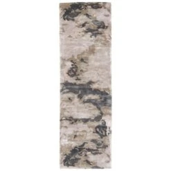Nexara Handmade Abstract Gray/ Silver Area Rug (9'X12')