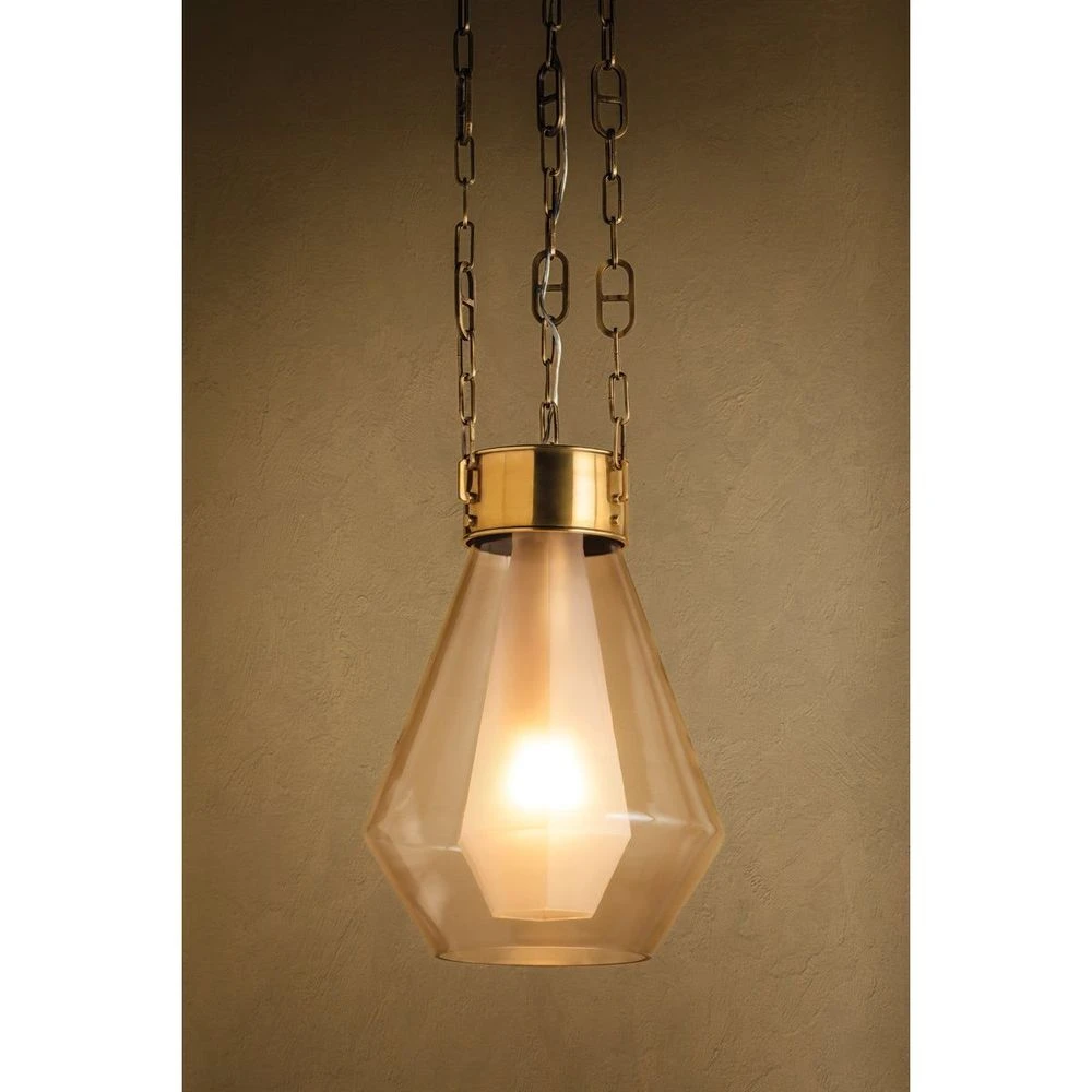 Tragus Pendant - Vintage Brass 14in 3 Tragus Pendant - Vintage Brass 14in - Image 3