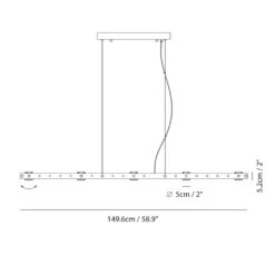 Tram Linear Suspension - Brass -France and So Furniture Tram 20Suspension 20dim