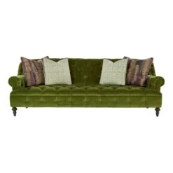 Winger Tufted Scroll Arm Sofa - Green