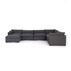 Coral 6-Piece Sectional With Ottoman - Bennett Charcoal