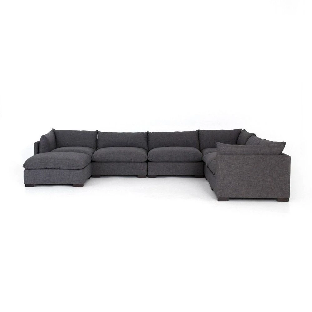 Coral 6-Piece Sectional With Ottoman - Bennett Charcoal 1 Coral 6-Piece Sectional With Ottoman - Bennett Charcoal