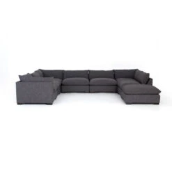 Coral 7-Piece Sectional W/ Ottoman - Bennett Charcoal
