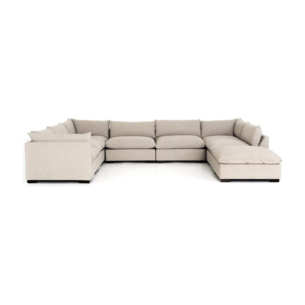 Coral 7-Piece Sectional W/ Ottoman - Bennett Moon 1 Coral 7-Piece Sectional W/ Ottoman - Bennett Moon