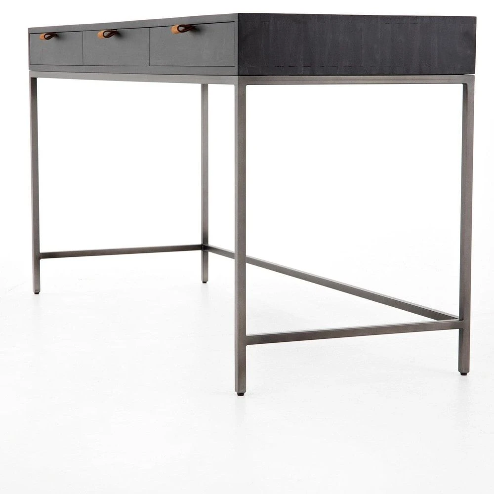 Troy Modular Writing Desk - Black Wash Poplar 6 Troy Modular Writing Desk - Black Wash Poplar - Image 6
