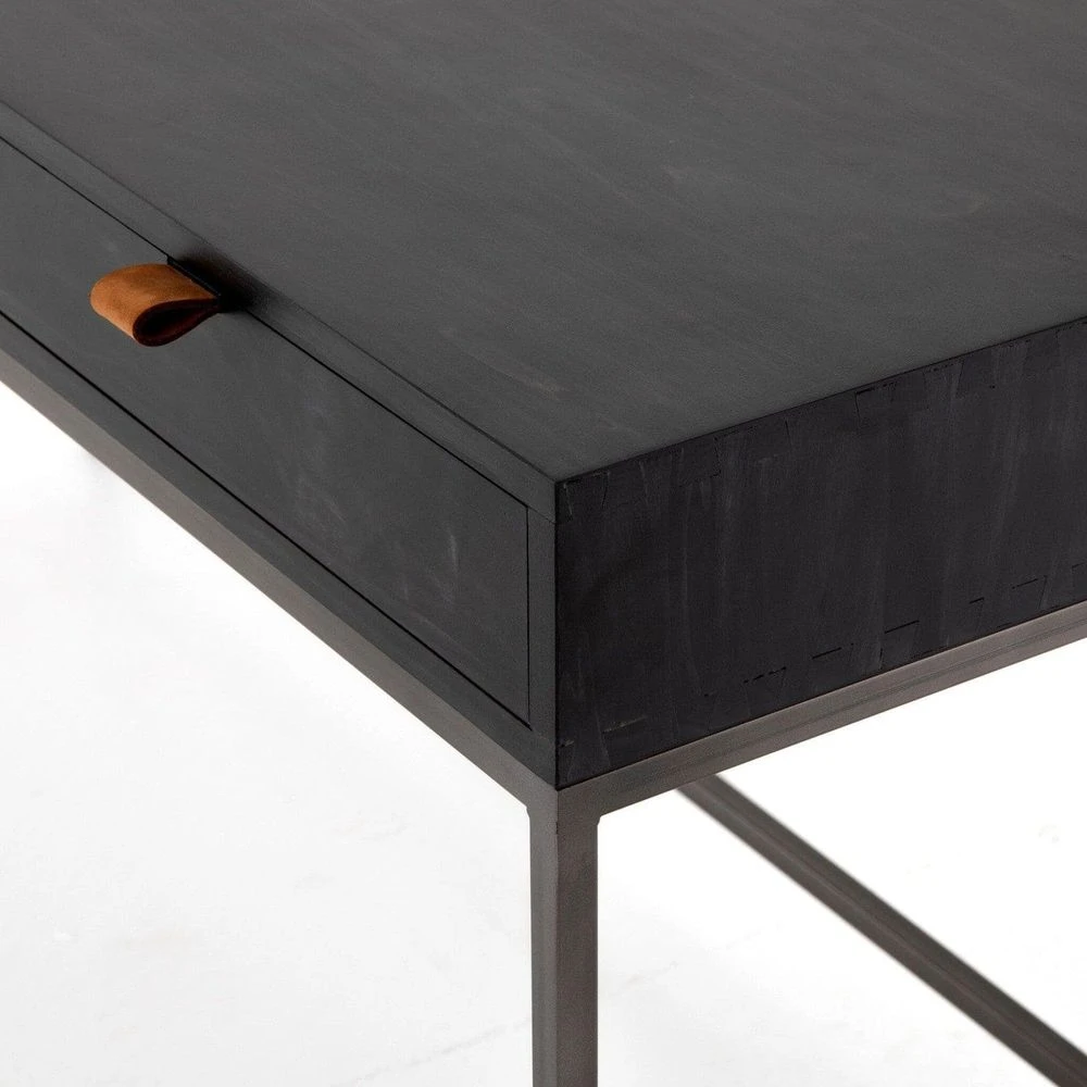 Troy Modular Writing Desk - Black Wash Poplar 7 Troy Modular Writing Desk - Black Wash Poplar - Image 7