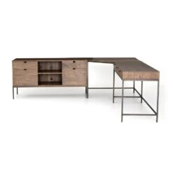Troy 3pc L Shaped Desk System - Large - Auburn Poplar