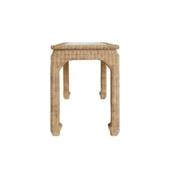 Verra - One Drawer Ming Style Desk In Woven Rattan With Glass Top 12 Verra - One Drawer Ming Style Desk In Woven Rattan With Glass Top -France and So Furniture VERRA 20SIDE
