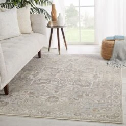Isolde Medallion Gray/ Cream Area Rug (9'6"X12'6") -France and So Furniture VNE01 4 59d2b799 6c41 46c9 a39a 2d5c4ad9c25d