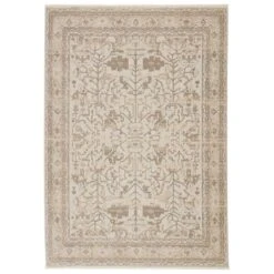 Aeneas Oriental Cream/ Light Gray Runner Rug (2'6"X8')