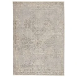 Manipur Trellis Gray/ Cream Area Rug (9'6"X12'6")