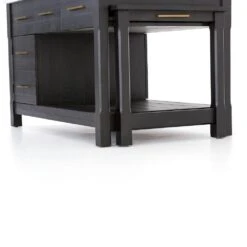 Maxwell Kitchen Island - Black Acacia -France and So Furniture VPTN 040C DET 1