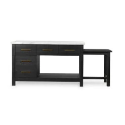 Maxwell Kitchen Island - Black Acacia -France and So Furniture VPTN 040C FRT 2