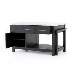 Maxwell Kitchen Island - Black Acacia -France and So Furniture VPTN 040C OPN 1
