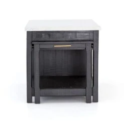 Maxwell Kitchen Island - Black Acacia -France and So Furniture VPTN 040C SID 1