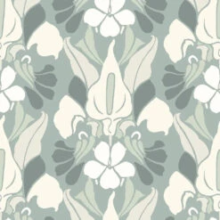 Dragon Flower Wallpaper 12 Dragon Flower Wallpaper -France and So Furniture WC361 6 DragonFlower AshBlue