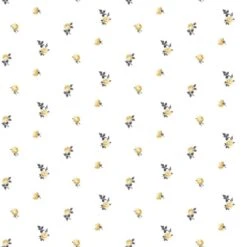 Miniature Roses Wallpaper -France and So Furniture WC410 BG MiniatureRose BlackGold