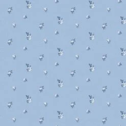 Miniature Roses Wallpaper -France and So Furniture WC410 BL MiniatureRose PowderedBlue
