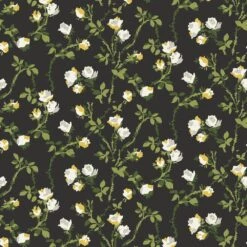 Rose Thorns Wallpaper -France and So Furniture WC411 SB RosesThorns SootBlack