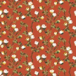 Rose Thorns Wallpaper -France and So Furniture WC411 VM RosesThorns Vermillion