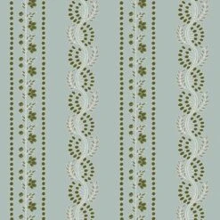 Botanic Stripe Wallpaper -France and So Furniture WC412 AB BotanicStripe AshBlue