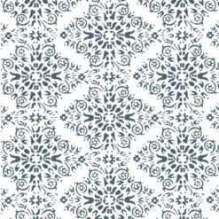 Timbre Damask Wallpaper -France and So Furniture WC414 BL TimbreDamask StoneBlue
