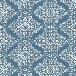 Timbre Damask Wallpaper -France and So Furniture WC414 BS TimbreDamask BlueSalt