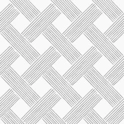Lattice Weave Wallpaper -France and So Furniture WC415 BW LatticeWeave Black White