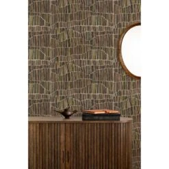 Jamaican Waves Wallpaper -France and So Furniture WCFM10 OC JamaicaWaves OliveCocoa