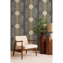 Inyanga - Wallpaper 15 Inyanga - Wallpaper -France and So Furniture WCFM9 GR Inyanga NewsprintGray MockUp