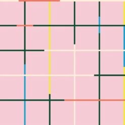 Grid Wallpaper -France and So Furniture WCPK105 PK Grid Pink