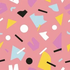 Shapes Wallpaper -France and So Furniture WCPK106 MV Shapes Mauve