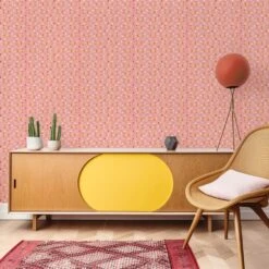 Chips Wallpaper 8 Chips Wallpaper -France and So Furniture WCPK108 PK Chips Pink Colorful CredenzaYellow