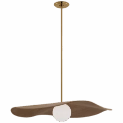 Windsor 28" Pendant - Antique Brass W/ Oak Shade