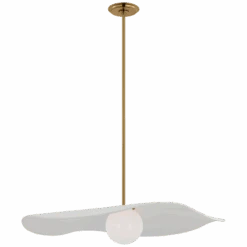 Windsor 28" Pendant - Antique Brass W/ White Shade