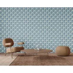 Woodland Bloom Wallpaper -France and So Furniture WoodlandBloom SlateBlue 1