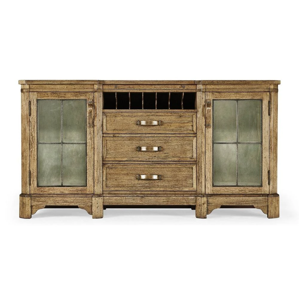 Plank Low Cabinet & Wine Rack With Strap Handles 1 Plank Low Cabinet & Wine Rack With Strap Handles