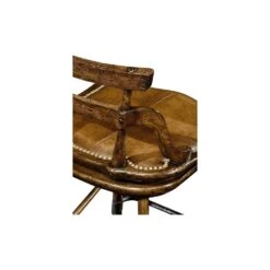 Oak Bar Stool With Studded Leather Seat -France and So Furniture aa90ed36c30be9b26460695acebeb9208a9c7b26 full