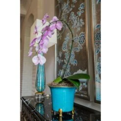 Cachepot, Turquoise With Gold, Large Set Of 2 -France and So Furniture abigails 108 3258a658 6267 4cc8 b2da 81d4c82eb03e