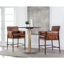 Mauti Counter Stool - Brown - Shalimar Tobacco Leather 11 Mauti Counter Stool - Brown - Shalimar Tobacco Leather -France and So Furniture b0094c13 f4fe 452b 8207 b774e6ad15ea large a14f5083 e61f 4d5d bb8a 0117cf676549