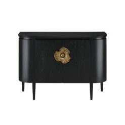 Briallen Black Demi-Lune Cabinet - Caviar Black